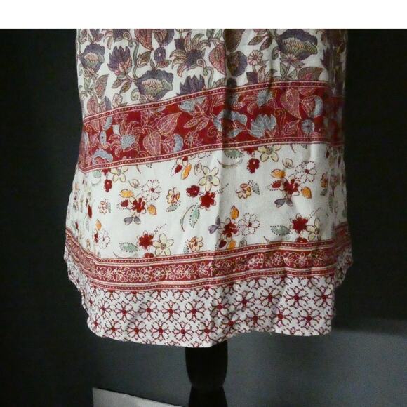 Maeve Anthropology Women's Large Rayon Sleeveless Blouse Crochet Floral - Picture 3 of 8